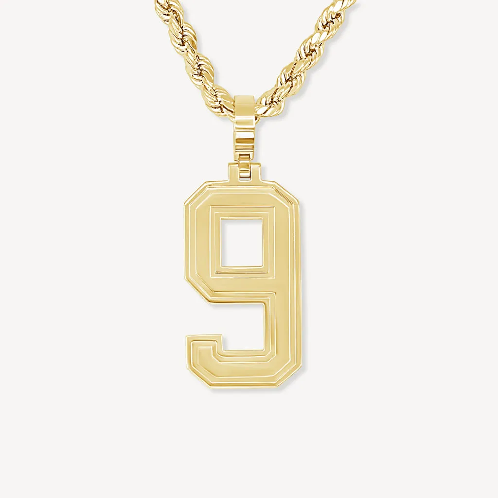 10k Custom Gold Number Pendant