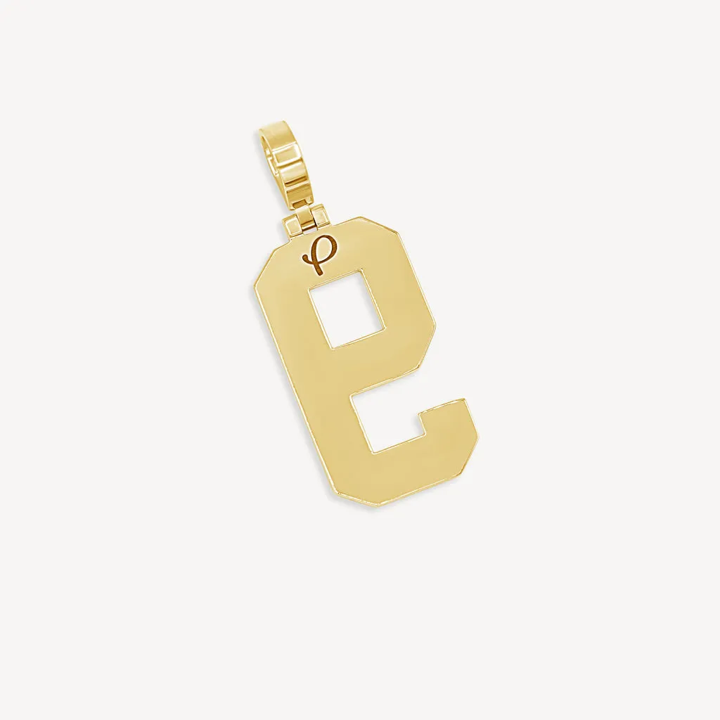 10k Custom Gold Number Pendant