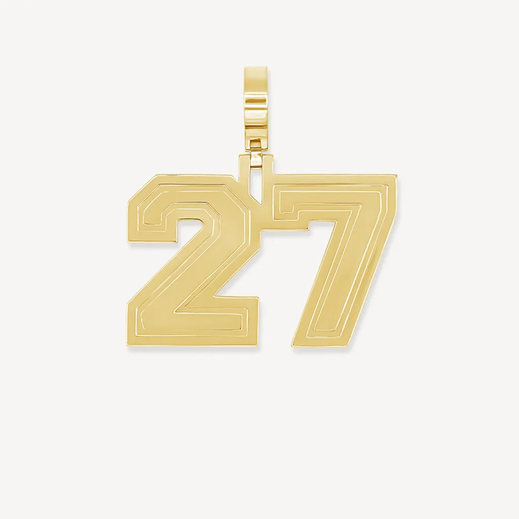 10k Custom Gold Number Pendant