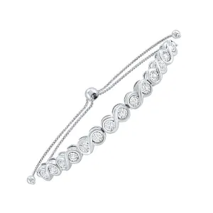 10KT White Gold & Diamond Classic Book Tennis Bracelet  - 1/2 ctw