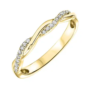 10KT Yellow Gold & Diamond Stackable Fashion Ring   - 1/10 ctw