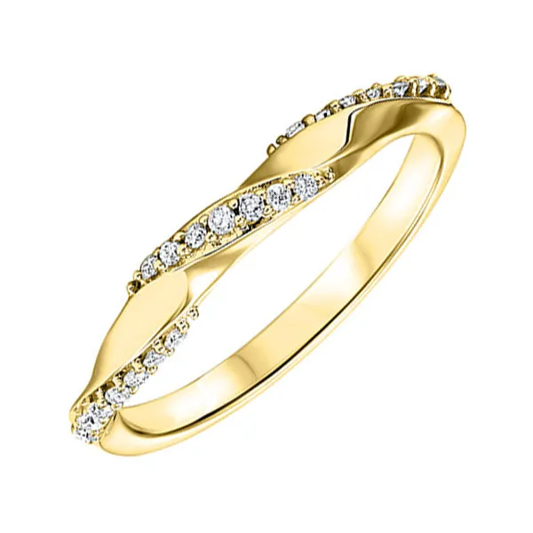 10KT Yellow Gold & Diamond Stackable Fashion Ring  - 1/8 ctw