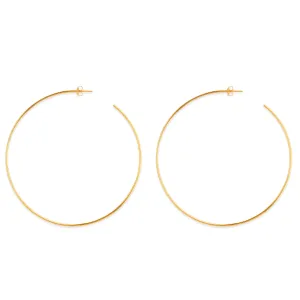 14k Gold Round Large Hoop Earrings, Diameter 90 mm