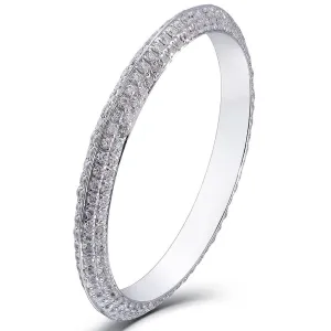 14k White Gold Stackable Moissanite Eternity Ring 0.8ct Total