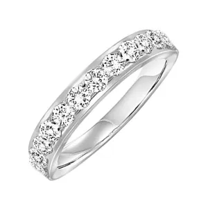 14KT White Gold & Diamond Classic Book Diamond Overatures Band Ring  - 1/6 ctw