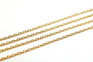 18K Pinky Gold Filled Look, Cable Chain Link Chain personalize necklace 3 feet  Width 1mm Thickness 0.5mm Gold-Filled finding for Jewelry Making