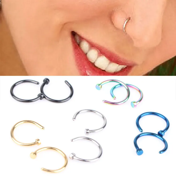 1PC 2017 Women Nose Body Piercing Punk Style Jewelry Accessories Medical Titanium Nose Hoop Nose Rings Wholesale