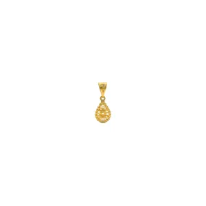 22K Gold Delicate Pear Pendant