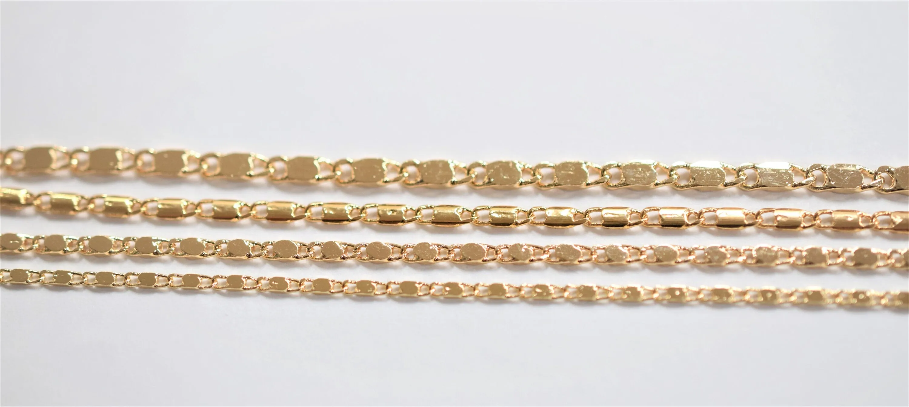 3 Feet 18K Gold Filled Look, Bar Scroll necklace Chain Size 1.8mm/2mm/2.3mm/3mm Findings Chain For Jewelry Supplier and customize