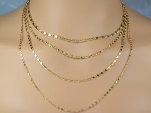 3 Feet 18K Gold Filled Look, Bar Scroll necklace Chain Size 1.8mm/2mm/2.3mm/3mm Findings Chain For Jewelry Supplier and customize