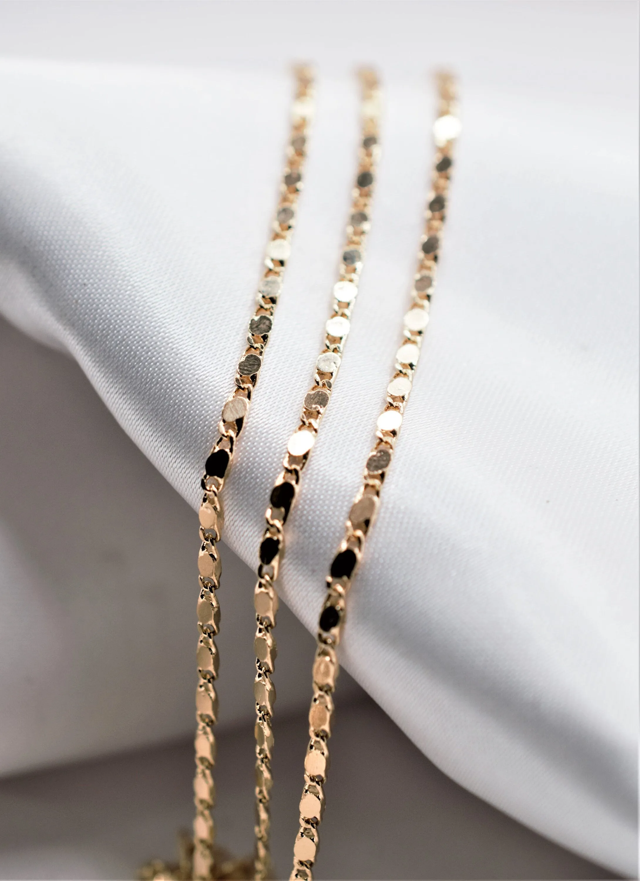 3 Feet 18K Gold Filled Look, Bar Scroll necklace Chain Size 1.8mm/2mm/2.3mm/3mm Findings Chain For Jewelry Supplier and customize