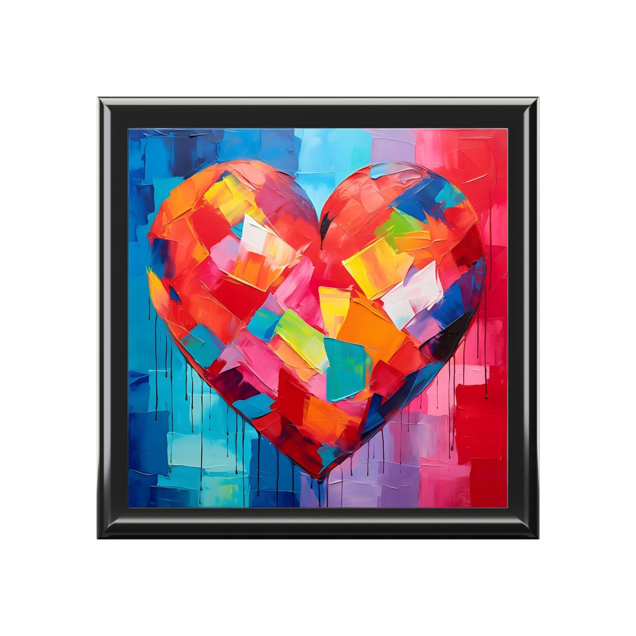 Abstract Pop Art Heart Jewelry Box