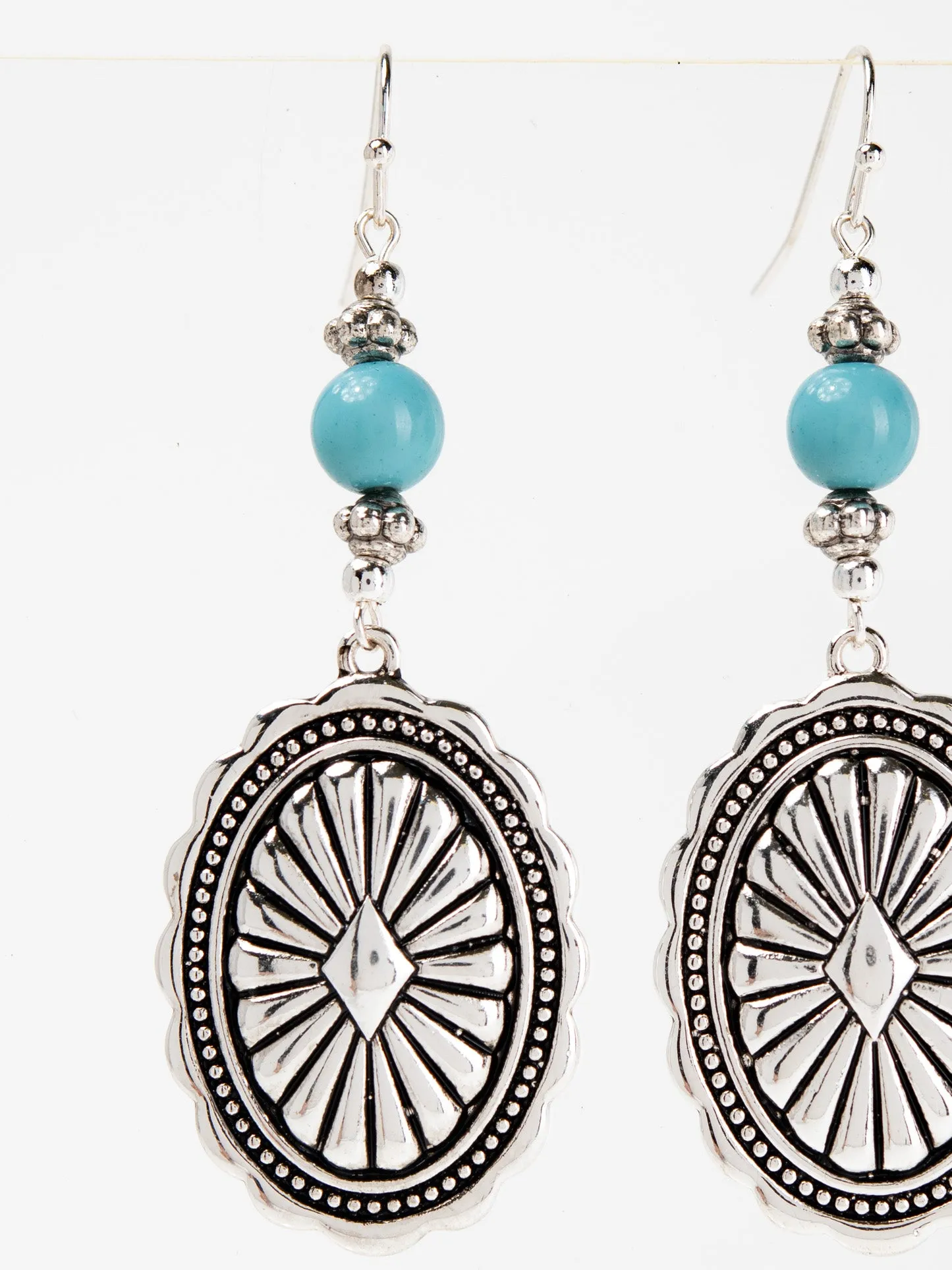 Adaline Western Acrylic Beaded Concho Earrings