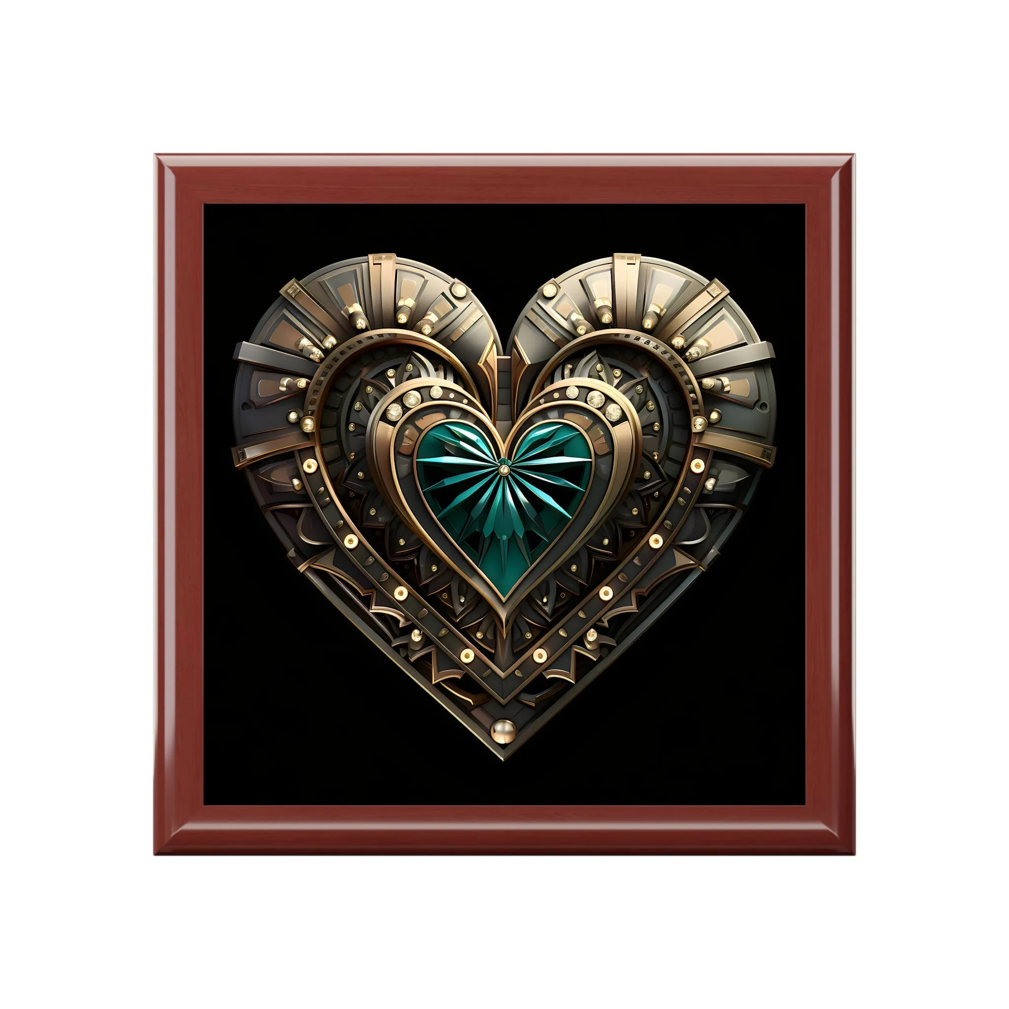 Art Deco Style Heart Gift Jewelry Box