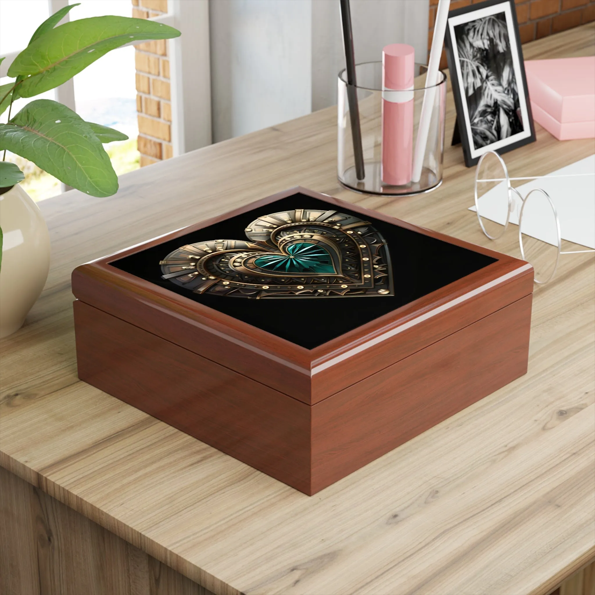 Art Deco Style Heart Gift Jewelry Box