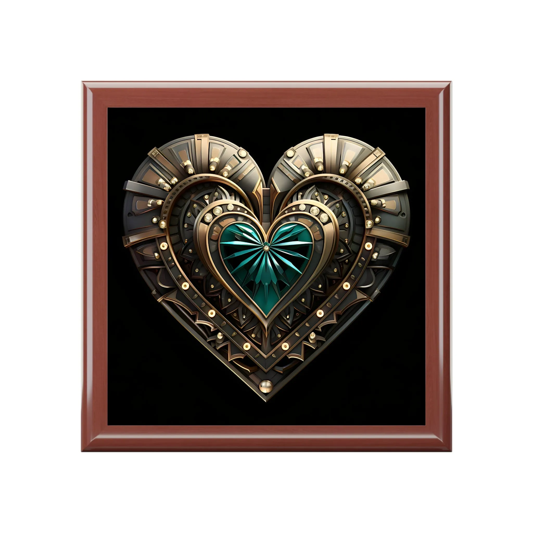 Art Deco Style Heart Gift Jewelry Box