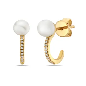 Bassali - 14K Yellow Gold Pearl and Diamond Earring