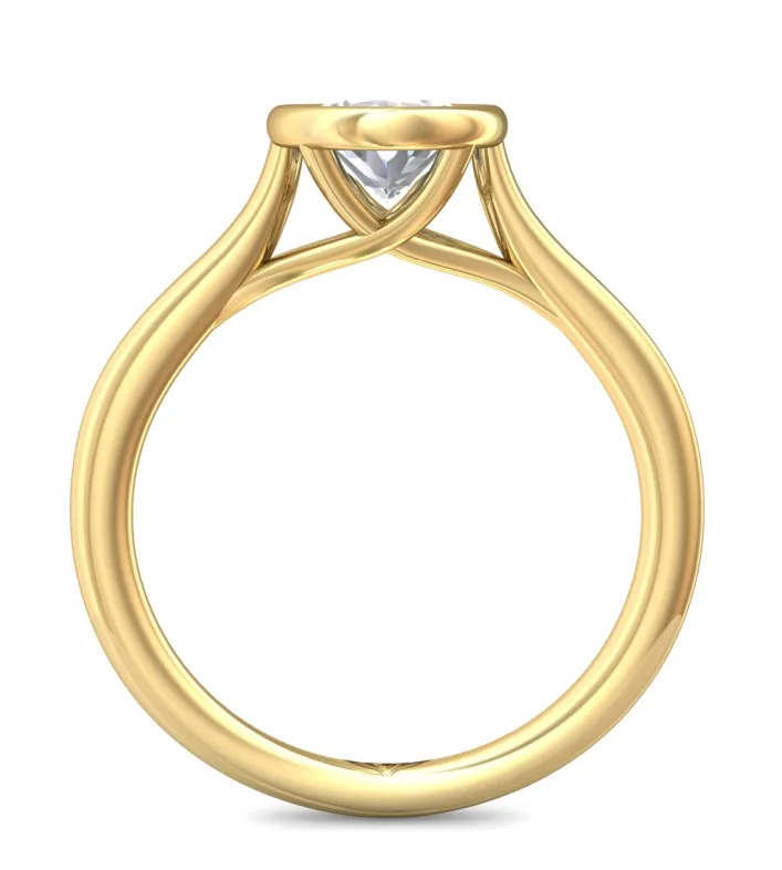 Bremer Jewelry Oval Center Solitaire Diamond Engagement Ring Setting in 14K Yellow Gold