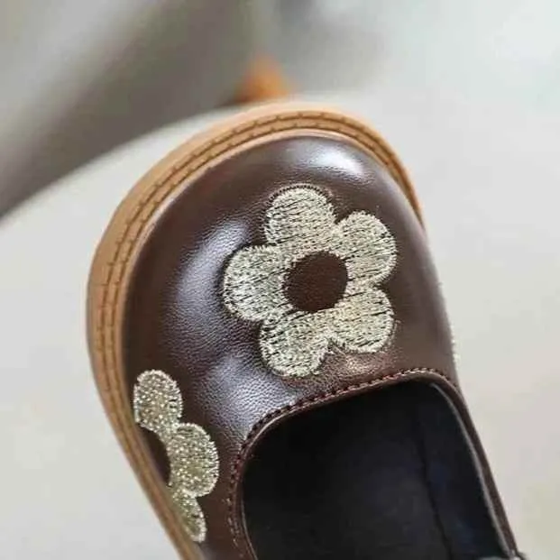 Children's Casual Shoes - Girl Kids flats - Flower Pattern- TSS209