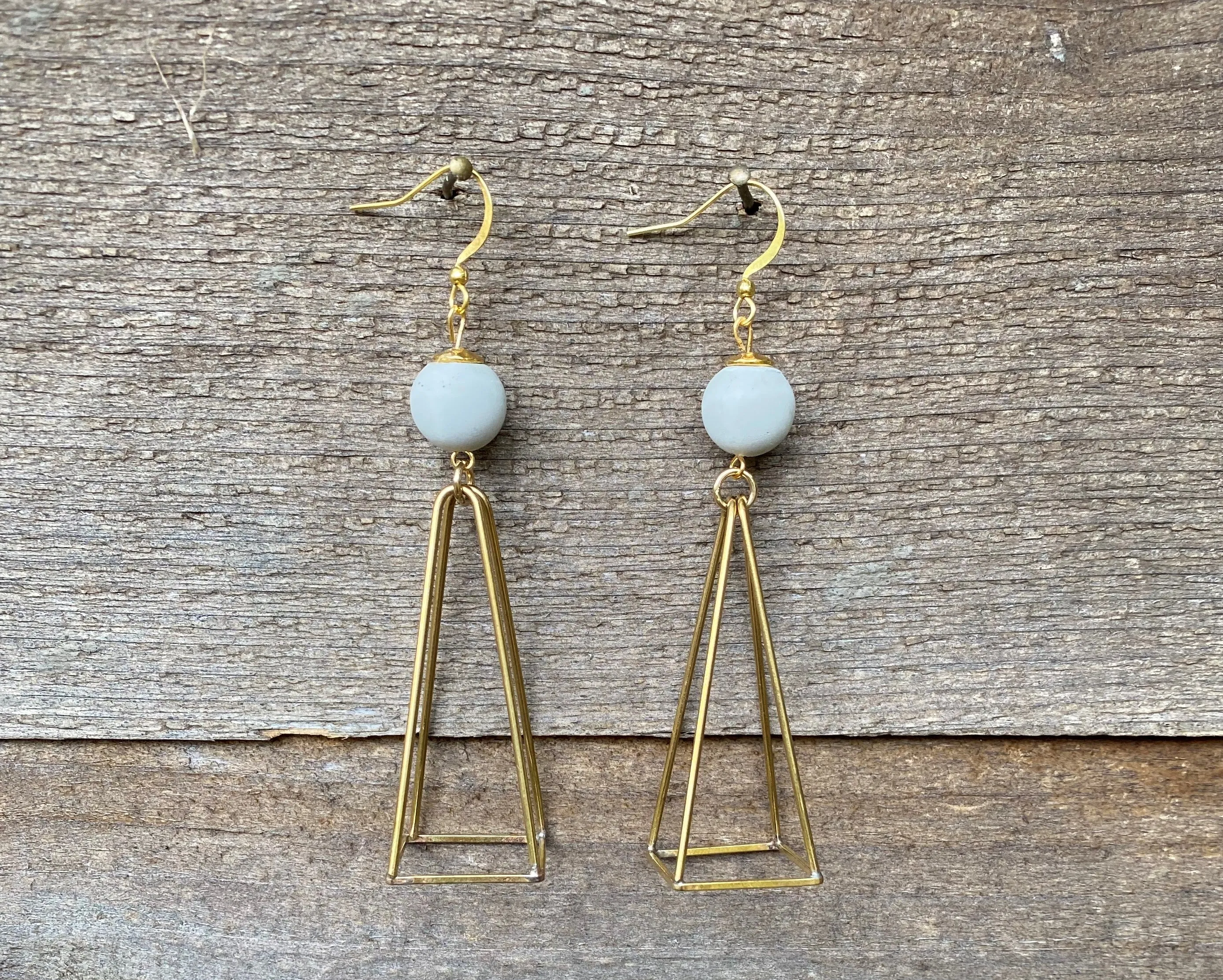 Concrete Mid Century Modern Earrings