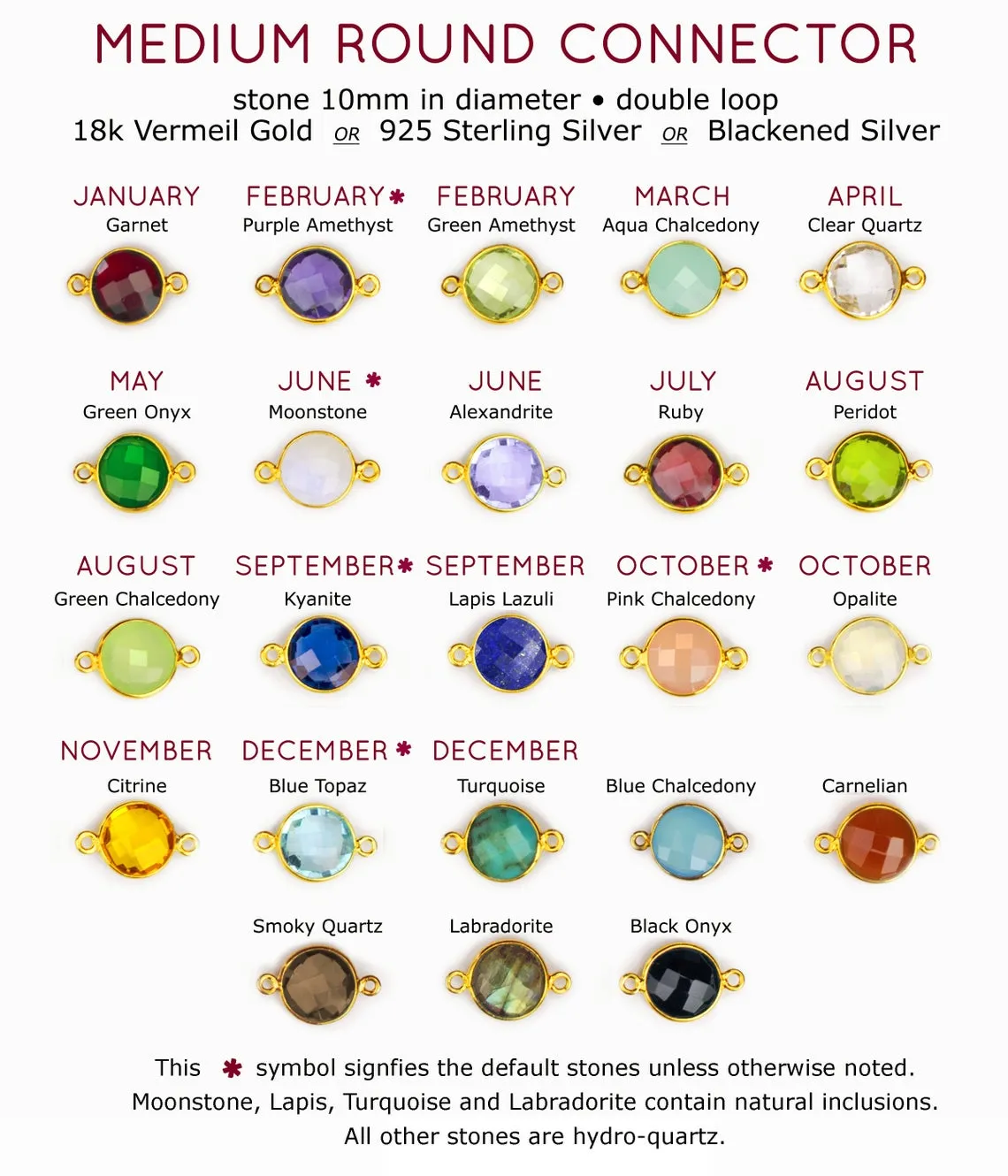 Customizable Round Birthstone Vertical Station Necklace