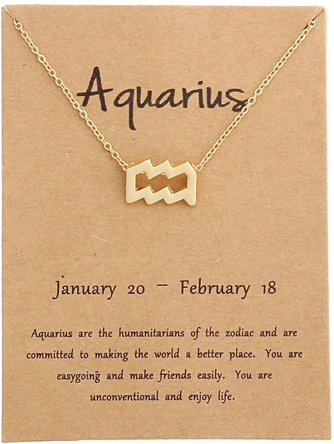 Desiny Jewels Gold Plated Aquarius Zodiac Pendant Symbol