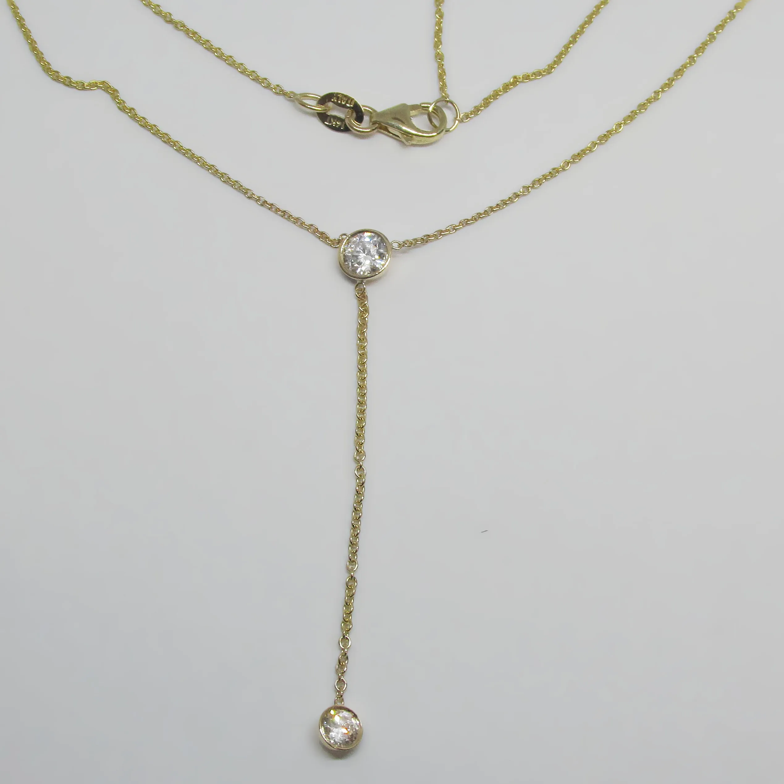 Duo Diamond Lariat Necklace