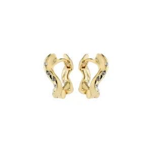 EVRA recycled organic shaped crystal hoops gold-plated