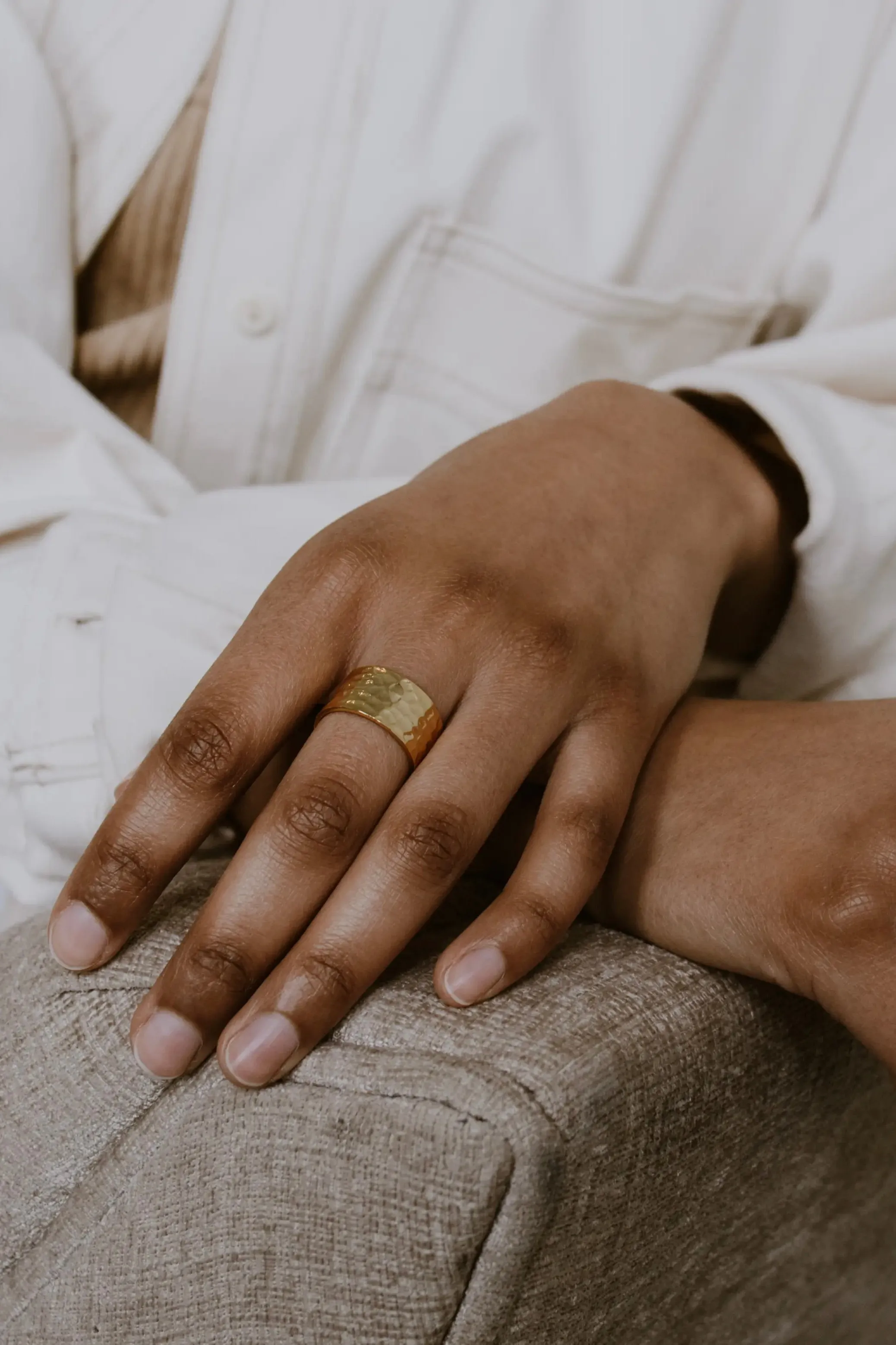 Gold Hammered Ring