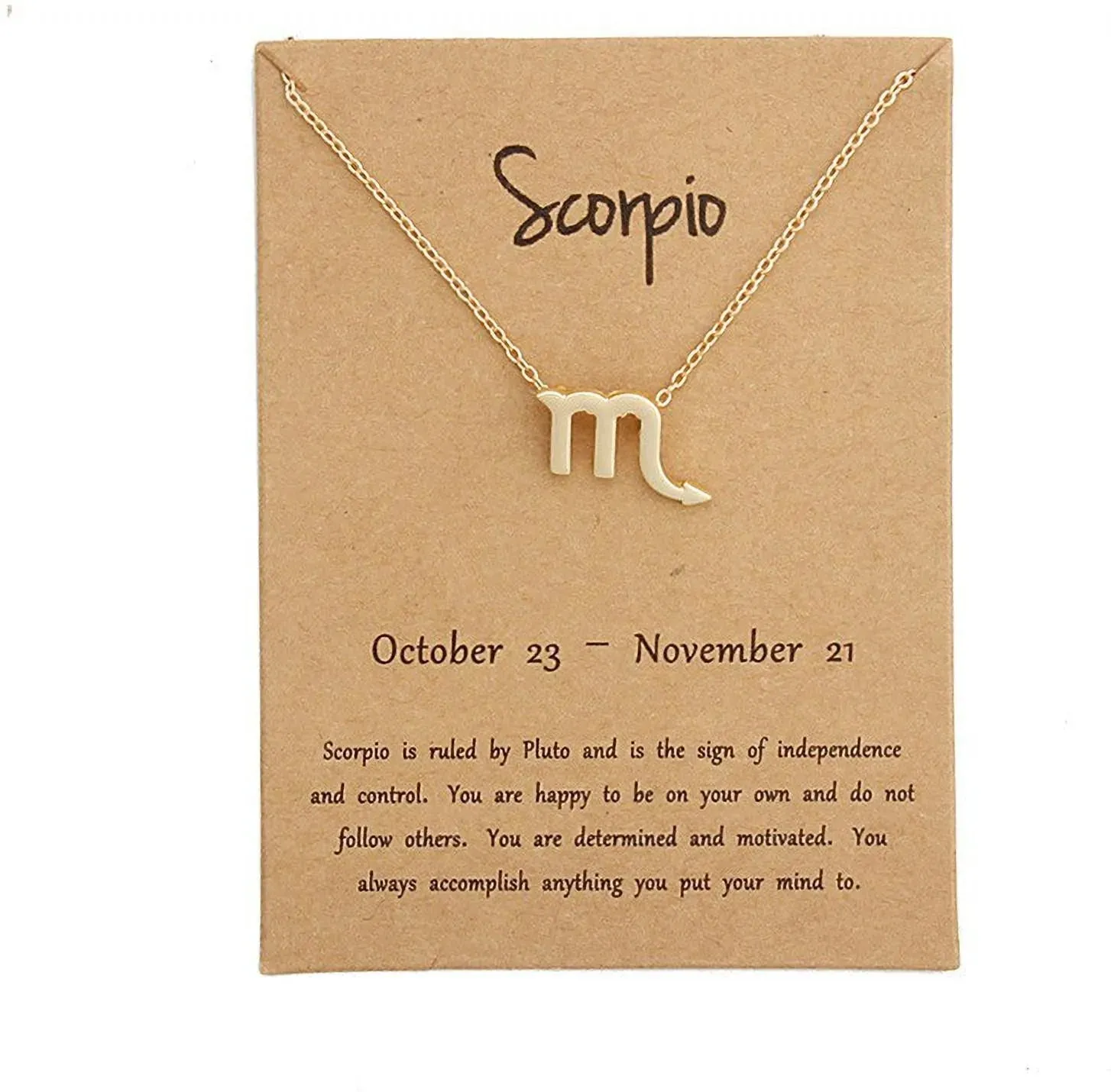 Gold Plated Scorpio Zodiac Pendant Symbol Zodiac Sign Necklace Alloy Necklace