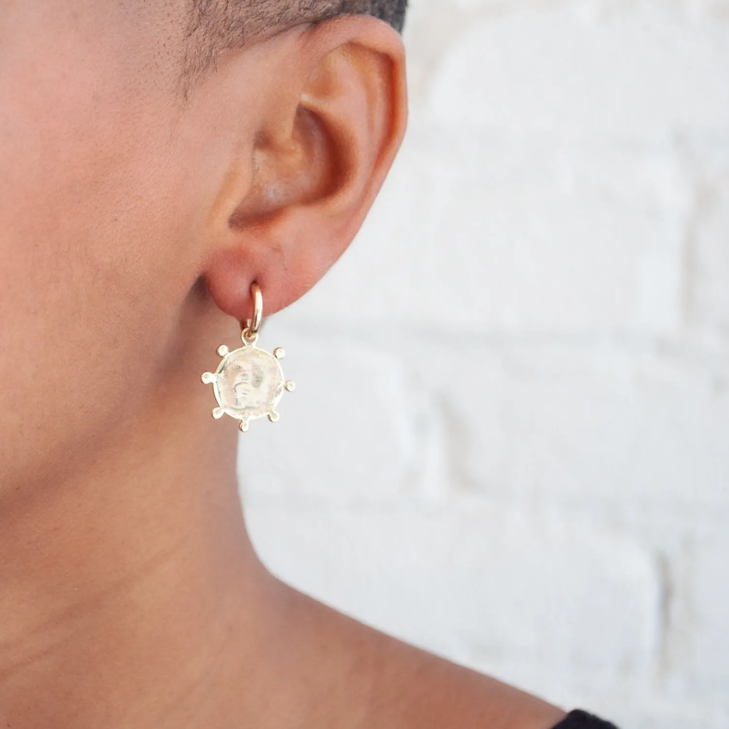 Elegant Gold Soleil Sun Hoop Earrings