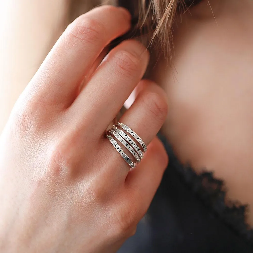 Grace: Diamond Dusted Message Ring