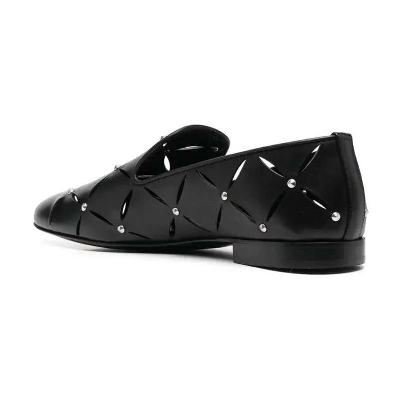 Hollow Out Breathable Leather Loafers