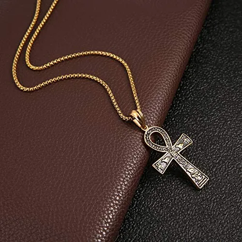 HZMAN Stainless Steel Large Ankh Cross Pendant