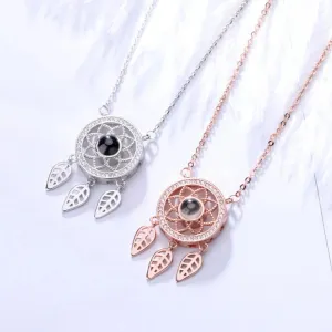 I Love You Dream Catcher Projection Necklace