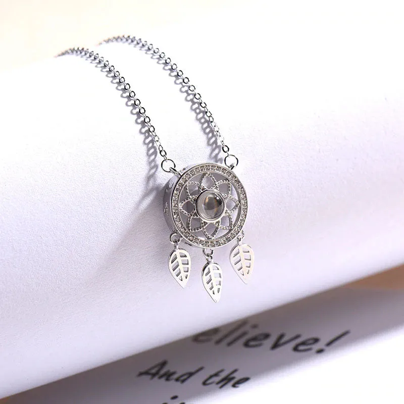 I Love You Dream Catcher Projection Necklace