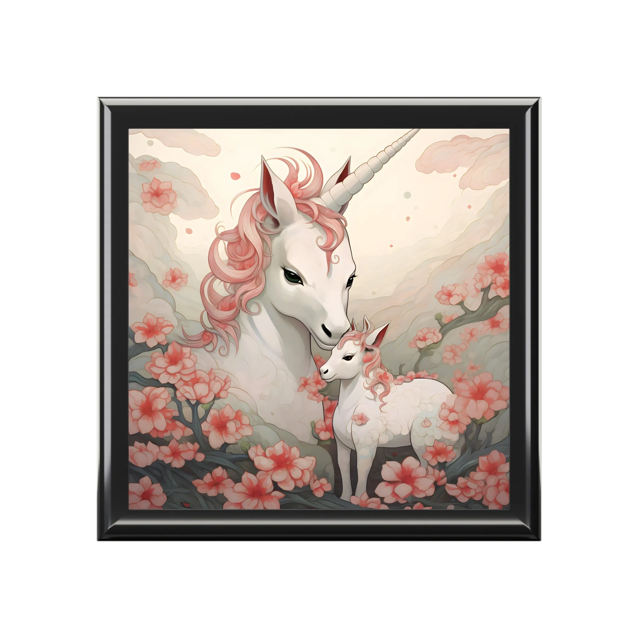 Japandi Unicorn and Baby Jewelry Box