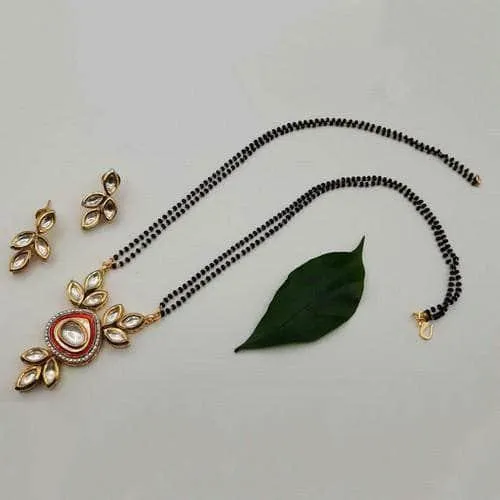 Kundan Meena Mangalsutra Necklace