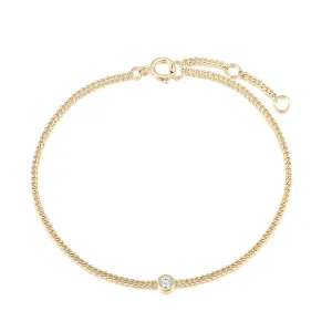 Liv Bezel Solid Gold Bracelet