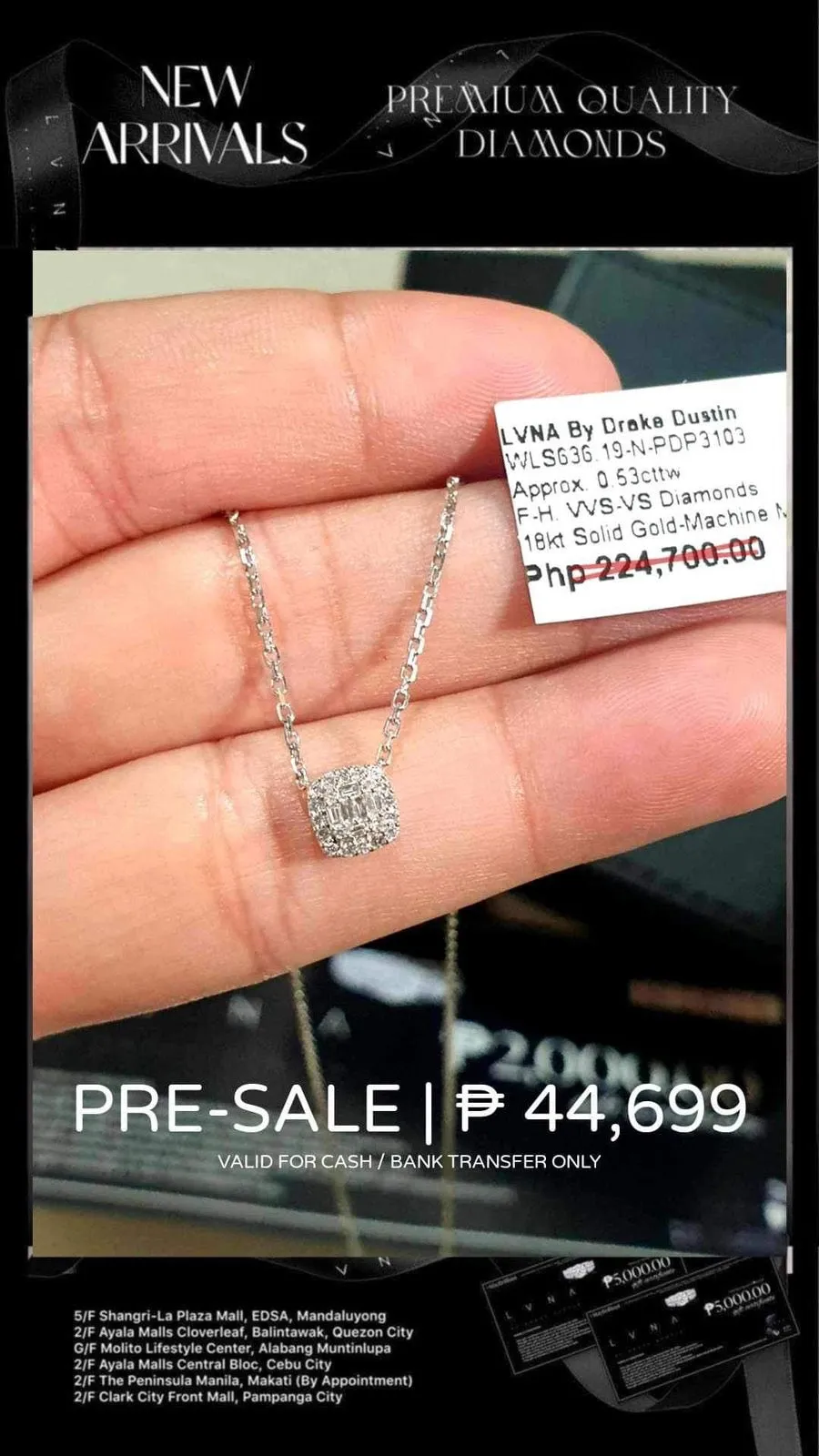 #LVNA2024 | Classic Square Diamond Necklace 18kt