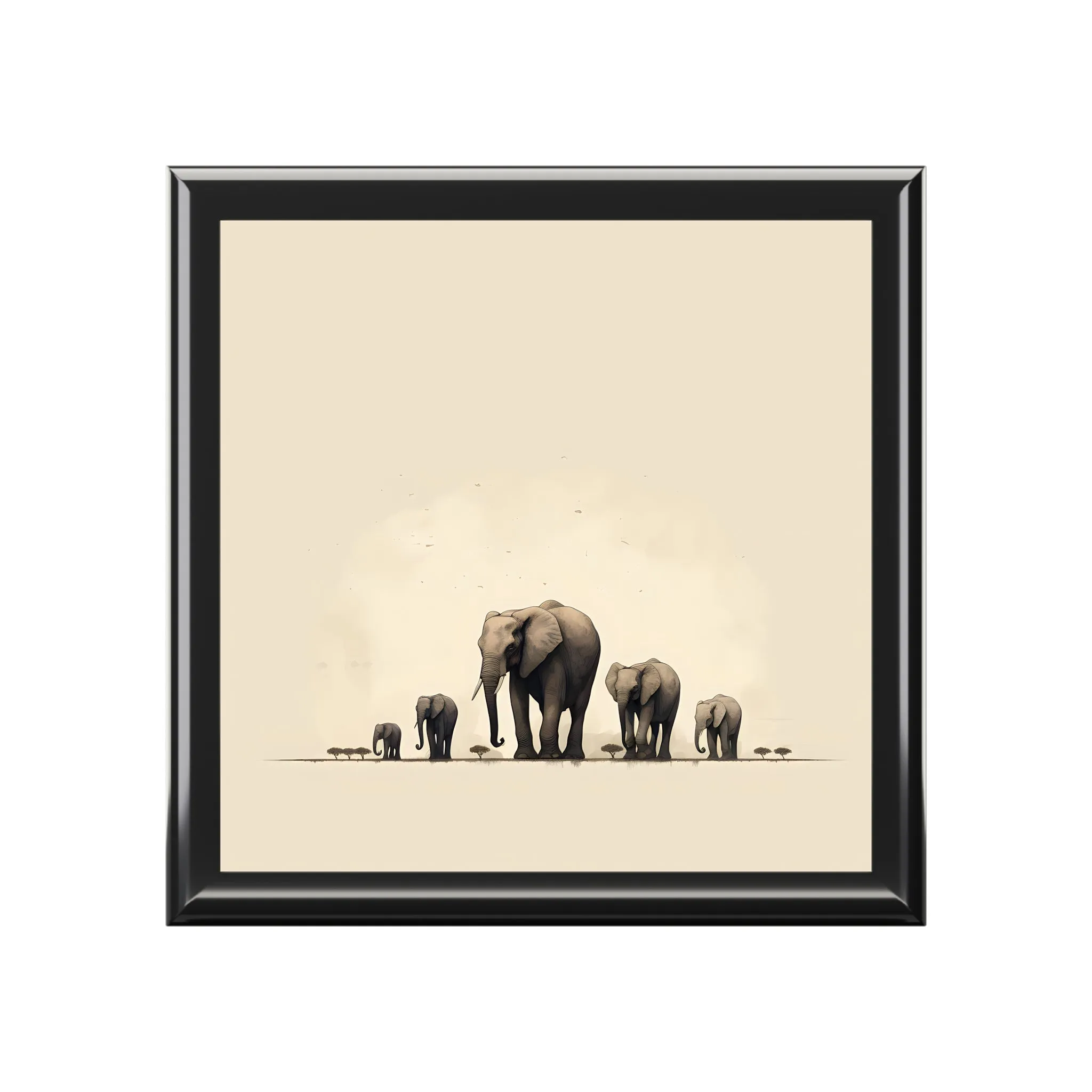 Minimalism Style Elephant Herd Gift and Jewelry Box