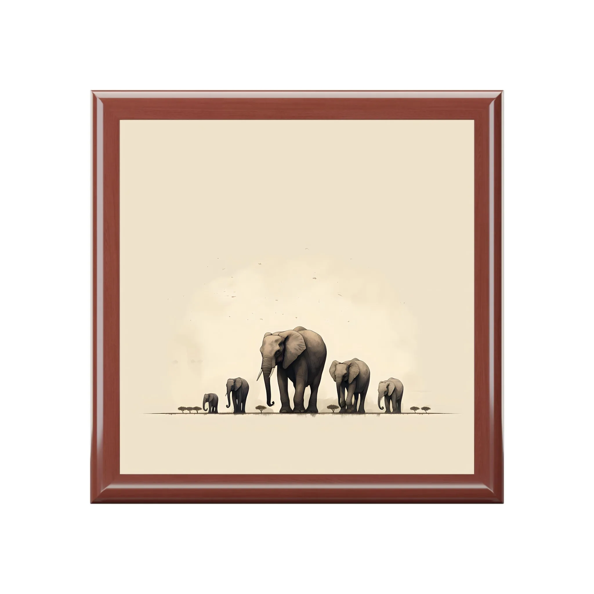 Minimalism Style Elephant Herd Gift and Jewelry Box