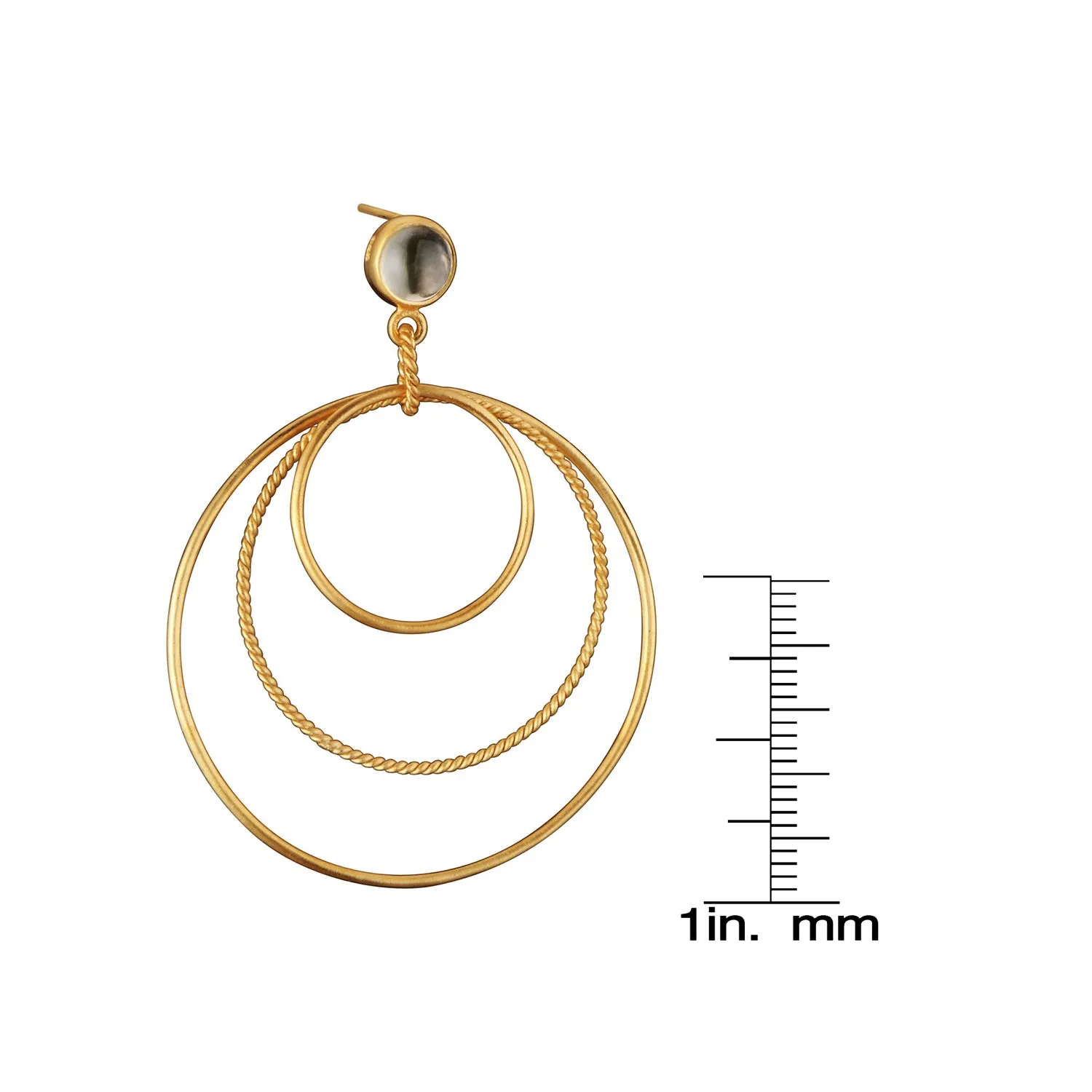 Modern 14K Gold Plated Sterling Silver Large Circle Earrings