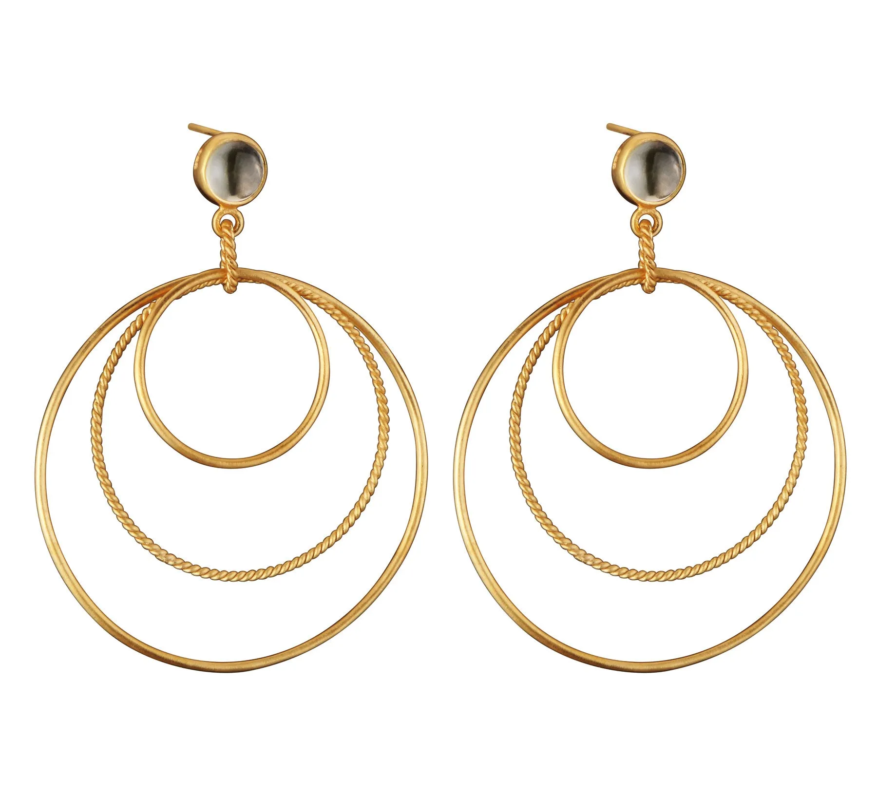 Modern 14K Gold Plated Sterling Silver Large Circle Earrings