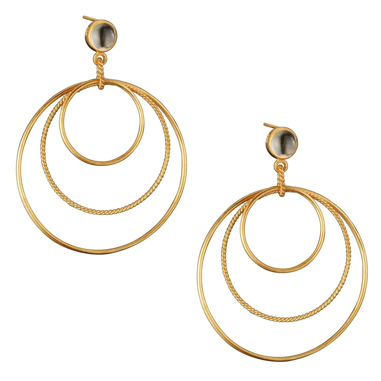 Modern 14K Gold Plated Sterling Silver Large Circle Earrings