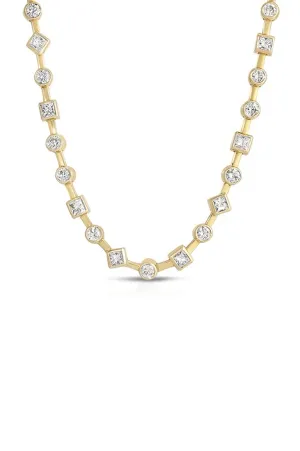 Modern Diamond Tennis Necklace