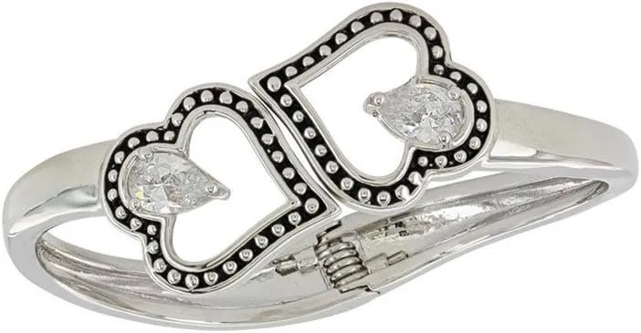 Montana Silversmiths Women's Clubbed by Love Hinged Bracelet Silver One Size