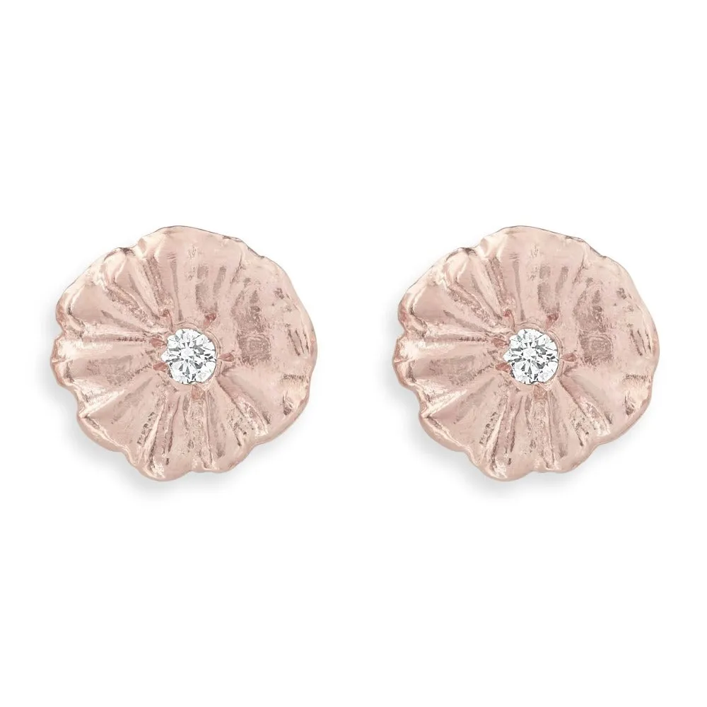 Montauk Daisy Stud Earrings With Diamond