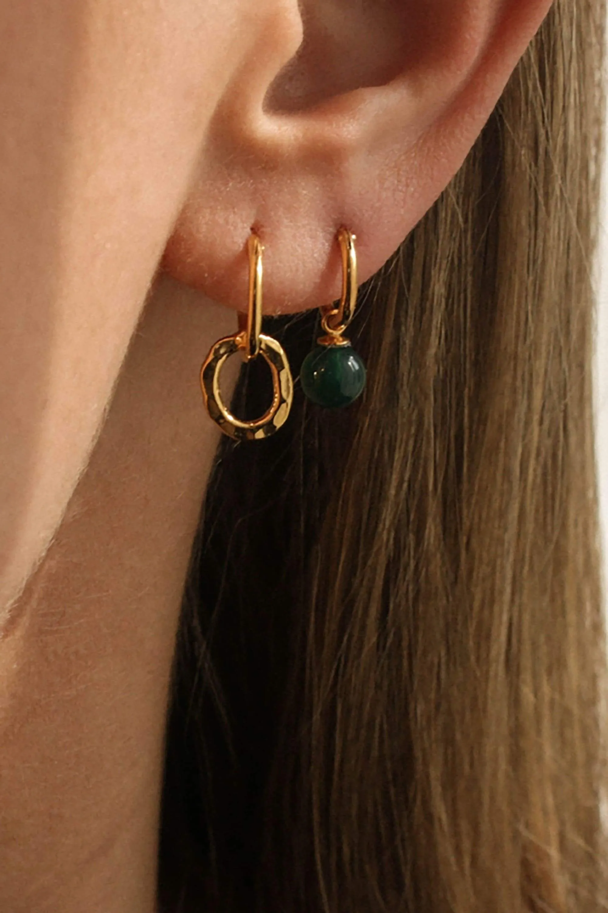 ocean earring hoop gold <br> by Neinties