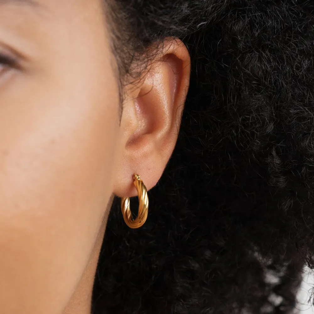 Raya Twisted Hoop Earrings